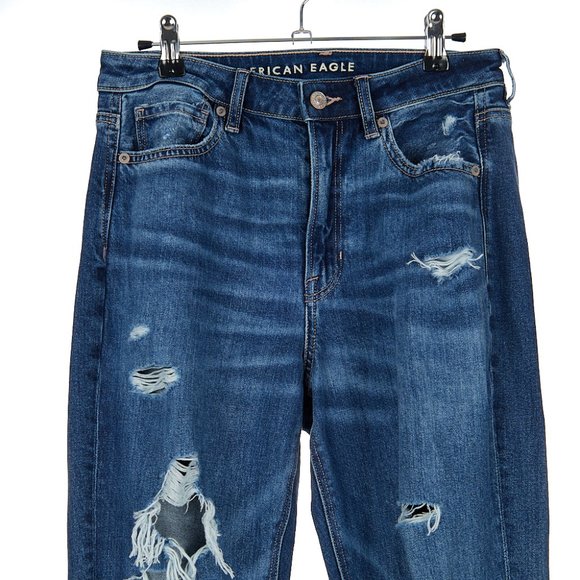 American Eagle Strigid Ripped Mom Jean Women's 6 Tall - Picture 4 of 11